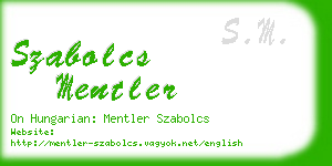 szabolcs mentler business card